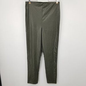Missguided Green Faux Leather High Rise Women's Pants Size 12